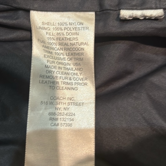 Coach down belted coat - size small - Picture 5 of 6